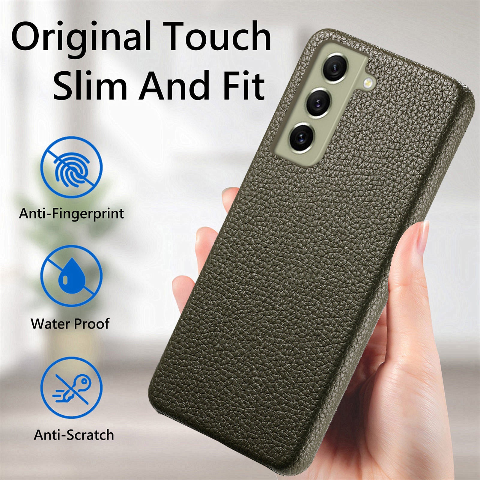 Y1 For Samsung Galaxy S21 FE 5G Case Anti-Scratch Litchi Texture PU+PC Phone Cover Y1 For Samsung Galaxy S21 FE 5G Case Anti-Scratch Litchi Texture PU+PC Phone Cover